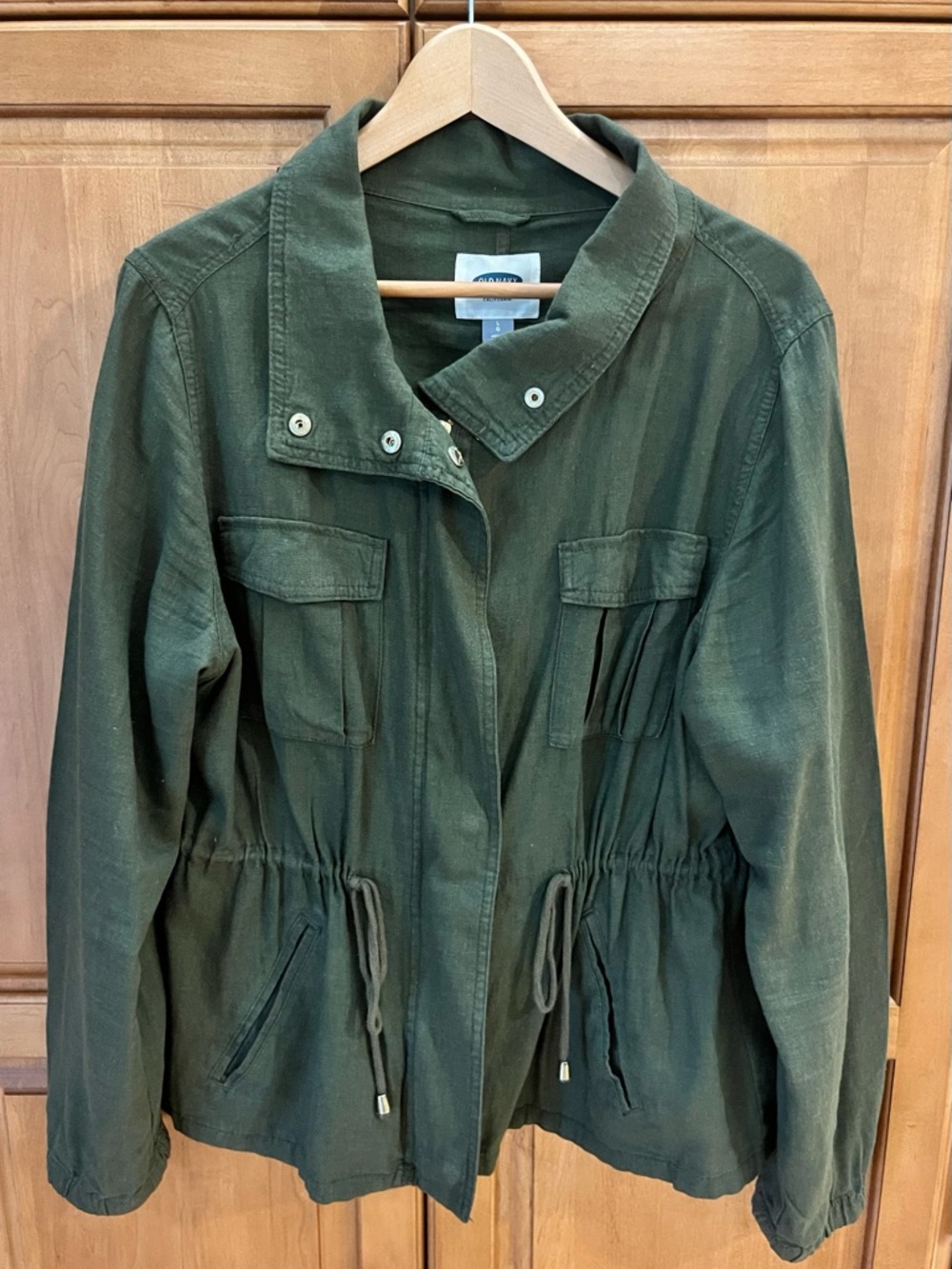 Old Navy Linen Utility Jacket – Olive Green | Size Women’s Large